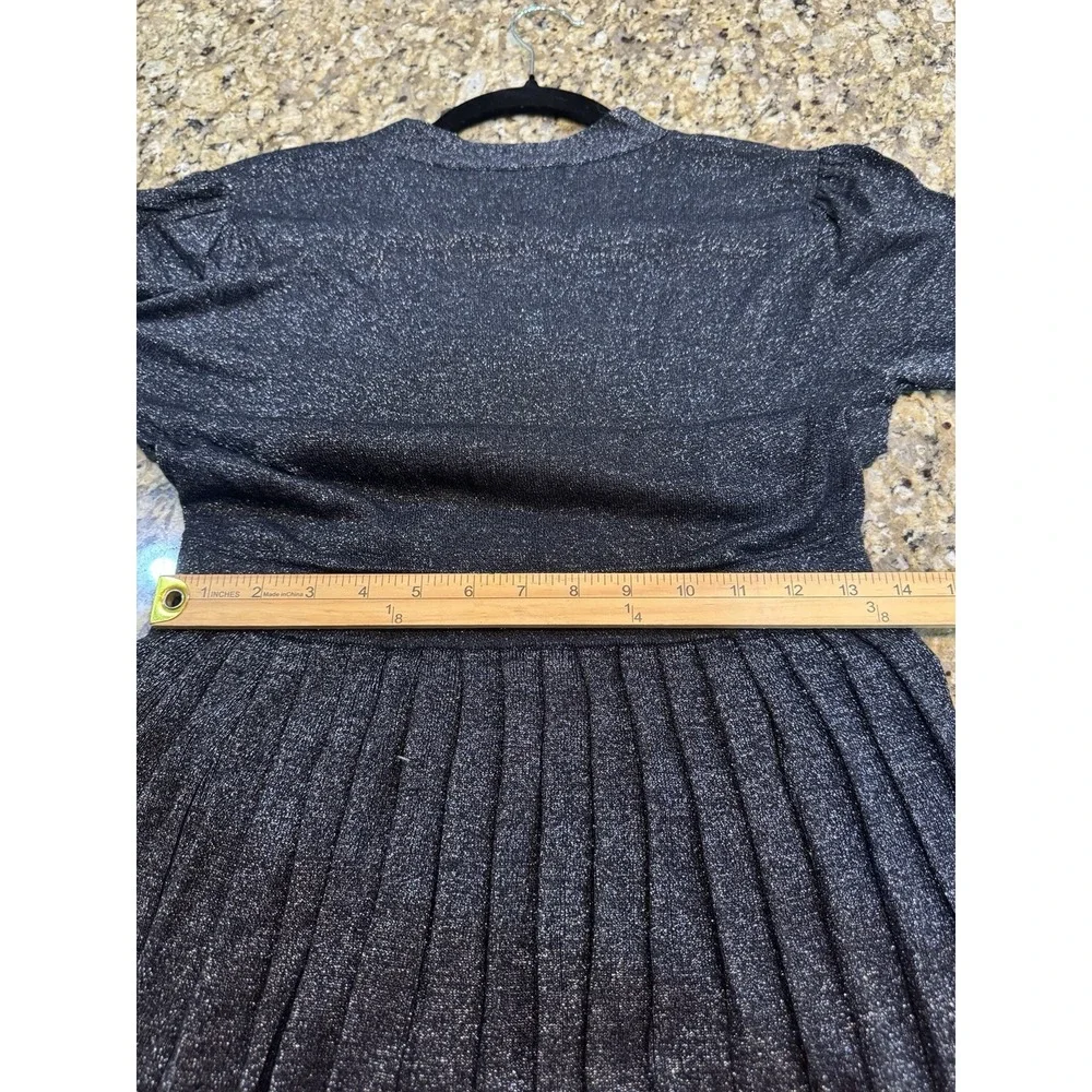 Kate Spade Metallic Wrap Sweater Dress Size Small Holiday Pleated Stretch